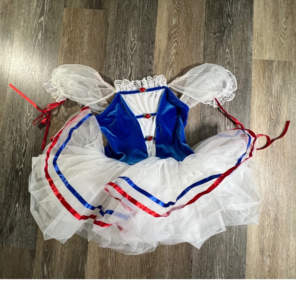 Curtain Call Costumes Dance Leotard Tutu Kids CXL Blue White Red Rose C1722